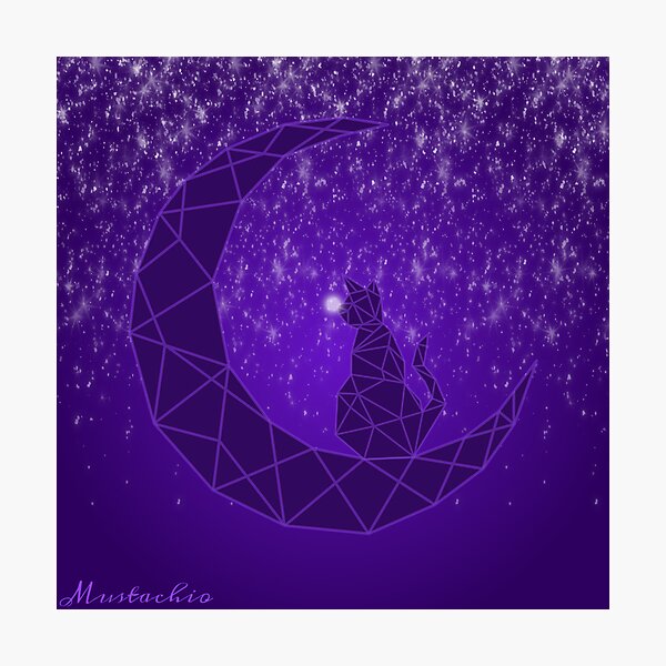 Item preview, Crescent Moon Cat designed and sold by Mustachio-Draws.