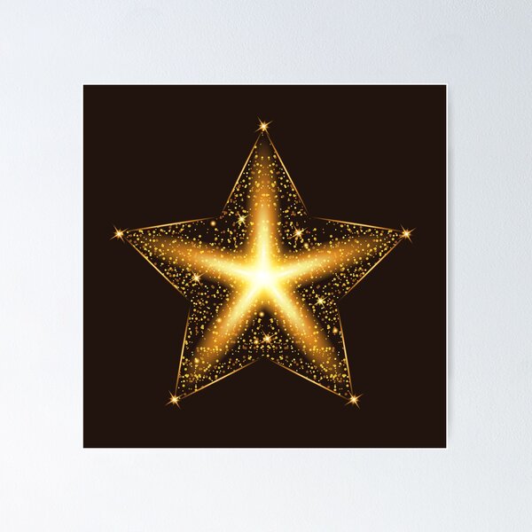 Item preview, Gold glow glitter star with particles. Light effects. designed and sold by designer437.