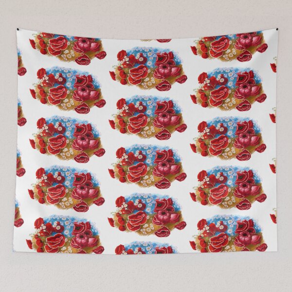 Item preview, Ukrainian Field of Red Poppies Flowers  designed and sold by Digi Artworks Store.