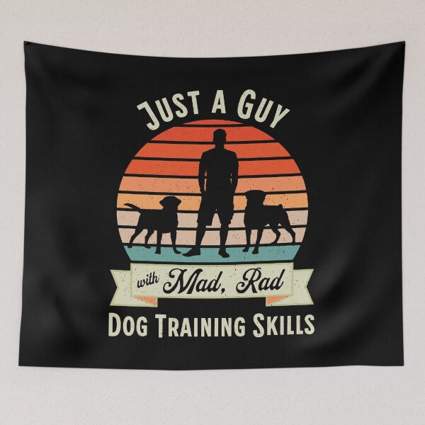 Item preview, Mad Rad Dog Training Skills | Retro Dog Trainer Design with Lab, Rottweiler and Vintage Sunset designed and sold by arlutai.