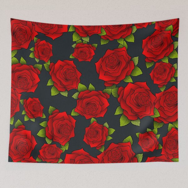 Item preview, Red Roses Pattern, Floral Artwork, Dark Background designed and sold by Clothingspot.