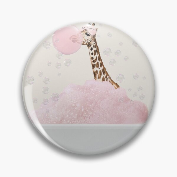 Item preview, Giraffe in bath Pink foam designed and sold by juliaemelian.