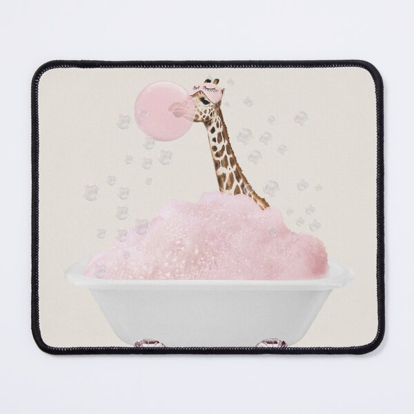 Item preview, Giraffe in bath Pink foam designed and sold by juliaemelian.