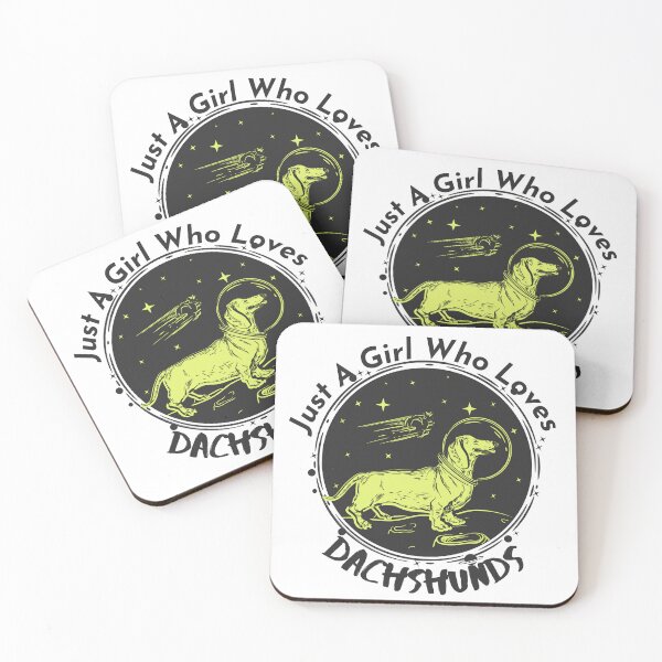 Item preview, Just A Girl Who Loves Dachshund dog in space designed and sold by PrintLess-77.