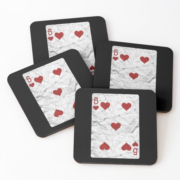 Item preview, Playing Cards 5 of Hearts (distressed design) designed and sold by siggyspatsky.