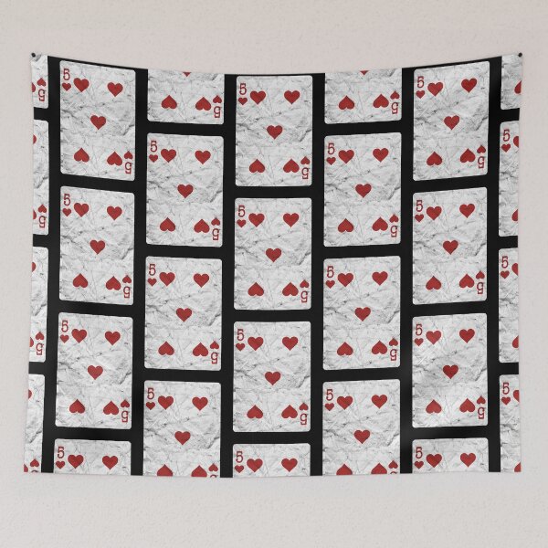 Item preview, Playing Cards 5 of Hearts (distressed design) designed and sold by siggyspatsky.