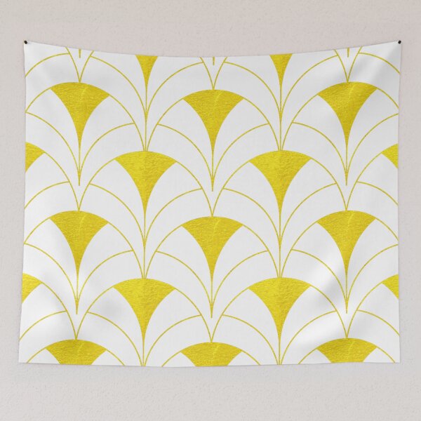 Item preview, Contemporary Art Deco Pattern In Yellow And White designed and sold by DEC02.