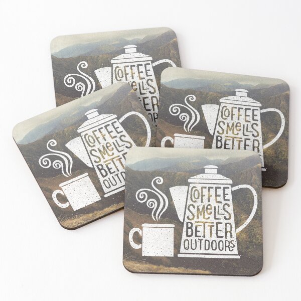 Item preview, Coffee smells better outdoors designed and sold by cabinsupplyco.