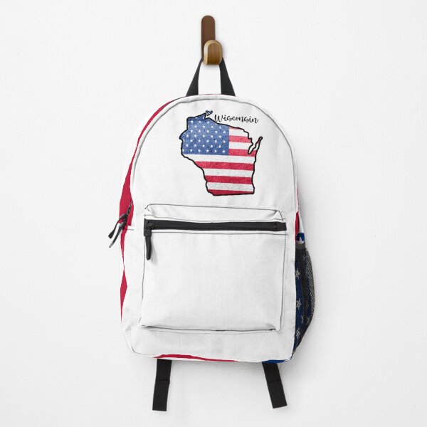 Item preview, Wisconsin State Outline with Patriotic USA American Flag designed and sold by Gsallicat.