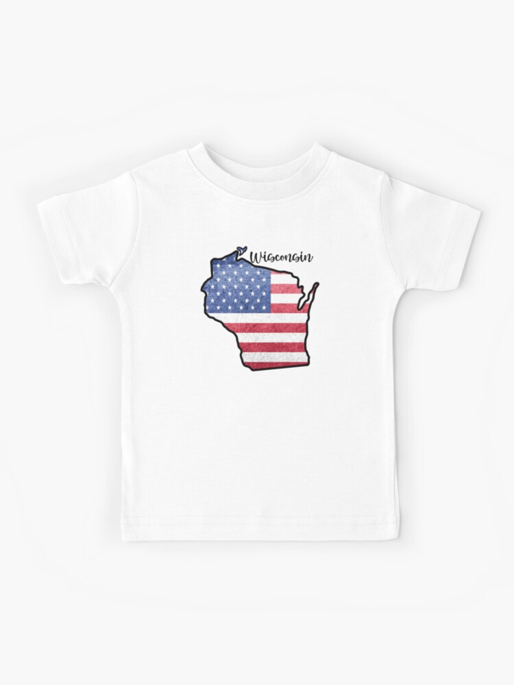 Wisconsin State American Flag T-Shirt