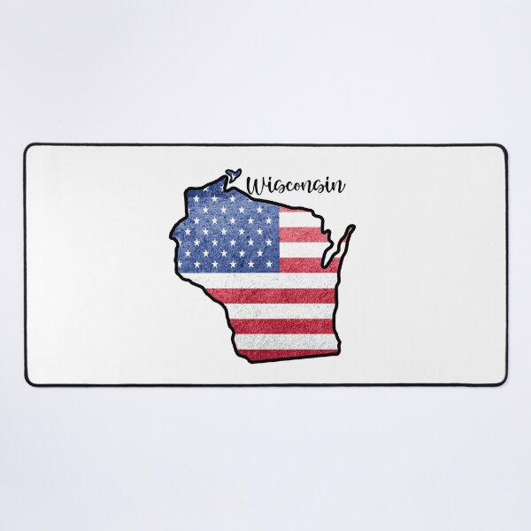 Item preview, Wisconsin State Outline with Patriotic USA American Flag designed and sold by Gsallicat.