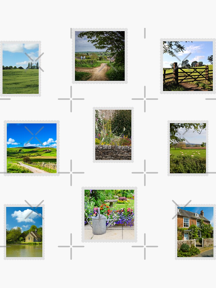 England UK Countryside Stamp Set, Fun Stamp Bundle by milldogstation