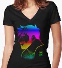 ADAM LIKES RAINBOWS - GAY PRIDE Fitted V-Neck T-Shirt