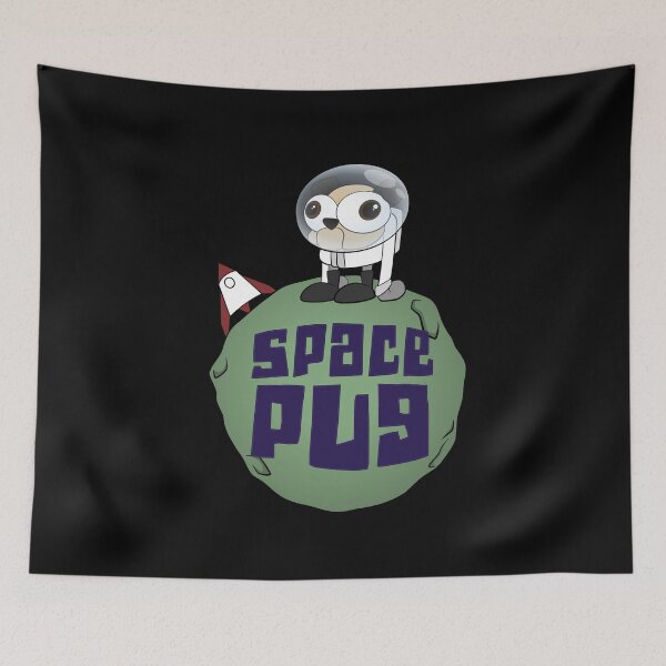 Item preview, Space Pug Funny Cartoon designed and sold by rideawave.