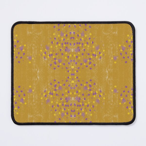 Item preview, Mustard And Purple Splatter Textured Centered Fleur-de-lis Semless Pattern designed and sold by Designs By YL.