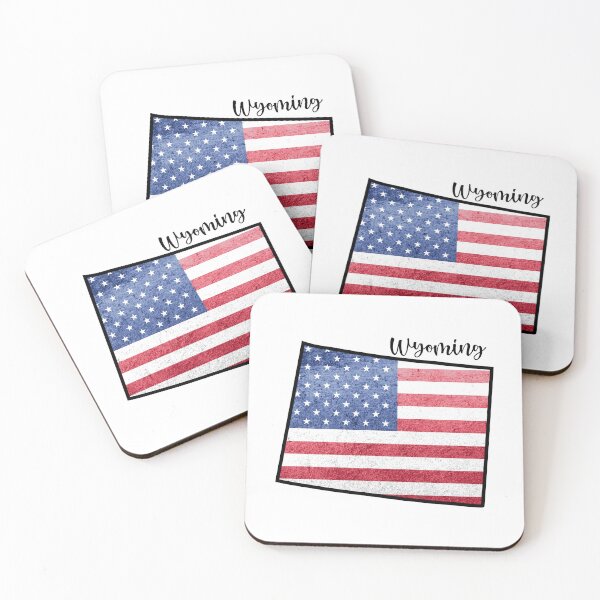 Item preview, Wyoming State Outline with Patriotic USA American Flag designed and sold by Gsallicat.