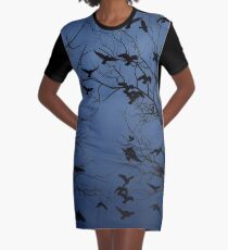 Crow flock Graphic T-Shirt Dress