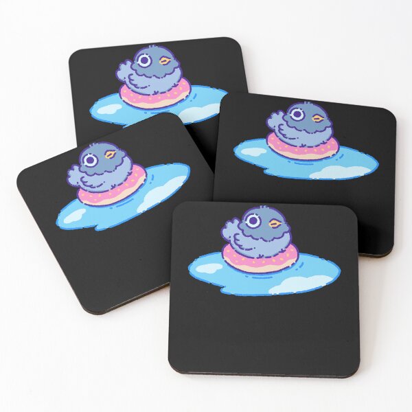 Item preview, Cute pigeon on a donut floater in a puddle  designed and sold by THOMHIRTZEL.