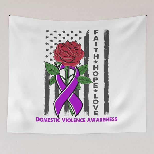 Item preview, Faith Hope Love Domestic Violence Awareness American Flag designed and sold by Kohend.