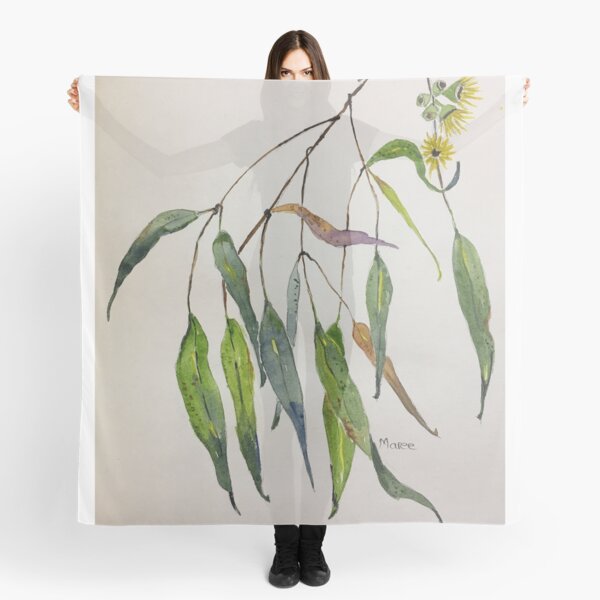 Gum leaves - Botanical illustration Scarf