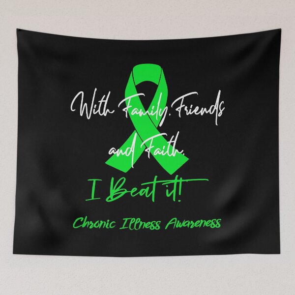Item preview, Chronic Illness Warrior - With Family, Friends, and Faith - I BEAT IT! designed and sold by Robbsyn.