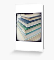 Pile of books - blue Greeting Card