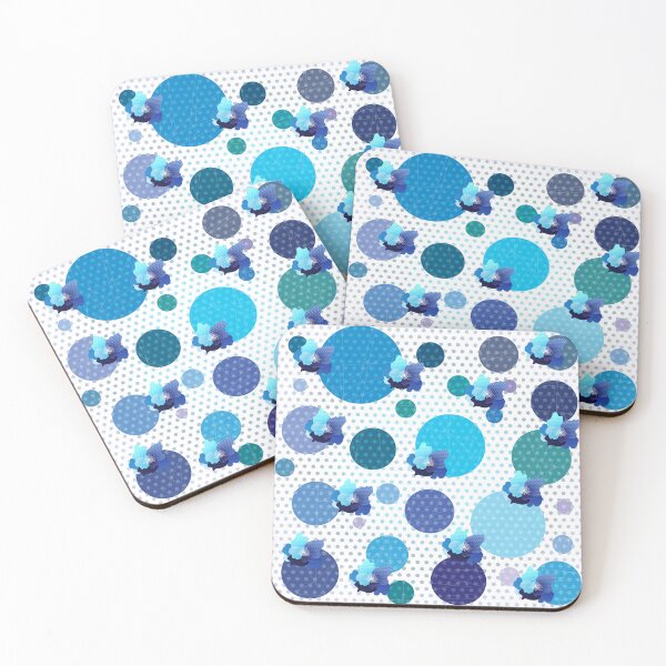 Item preview, geometric flowers - blue peonies - circles designed and sold by tangerinedusk.