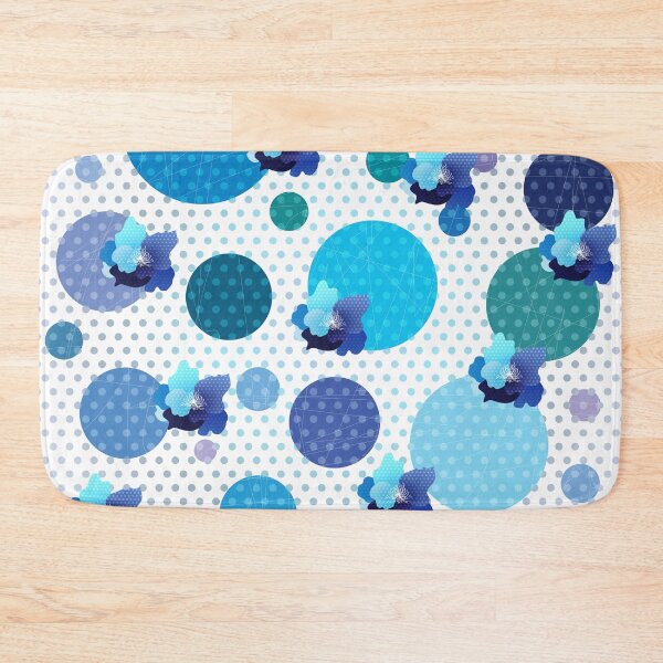 Item preview, geometric flowers - blue peonies - circles designed and sold by tangerinedusk.