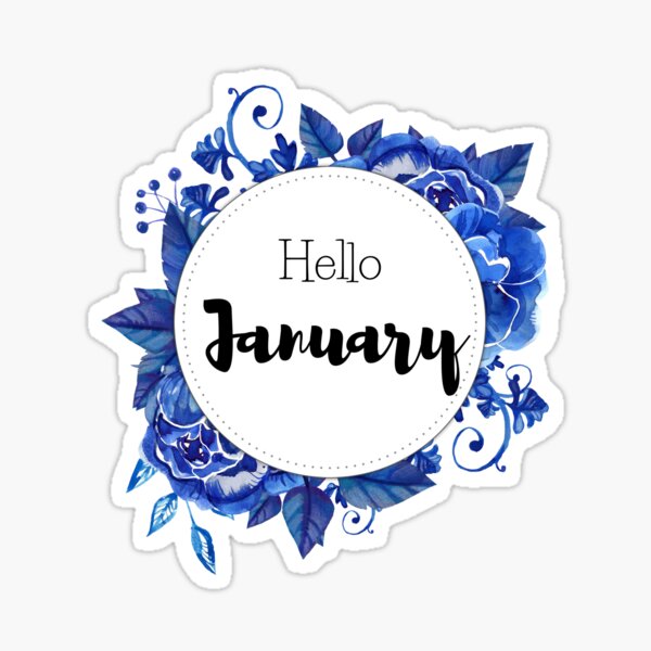 Hello January - monthly cover for planners, bullet journals, Sticker