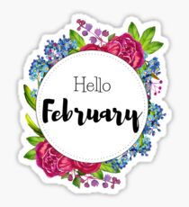 Pegatina Hola febrero - cobertura mensual para planificadores, diarios bullet