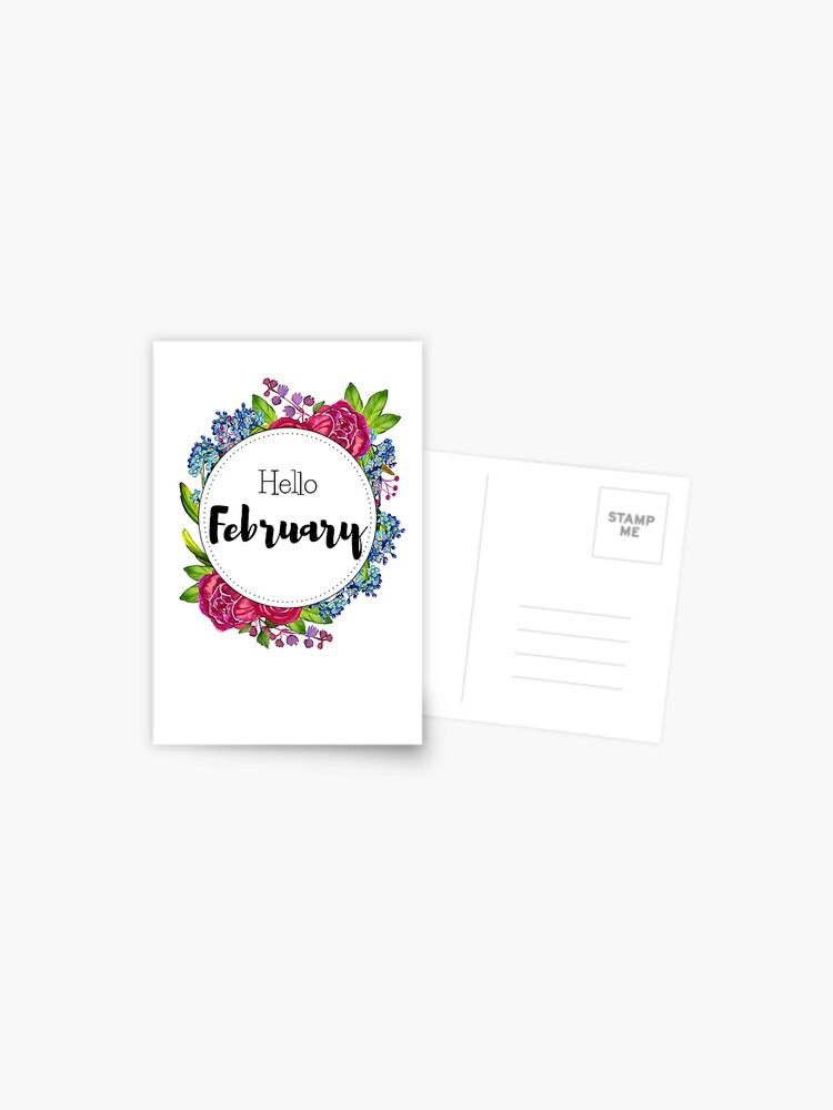 Hello February - monthly cover for planners, bullet journals 