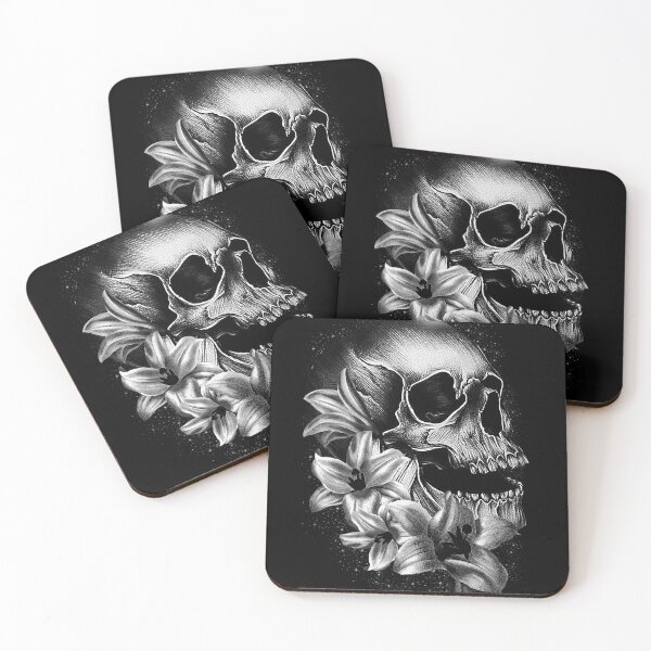 Item preview, Metallic Skull and Flowers designed and sold by Gothic Fantasy.