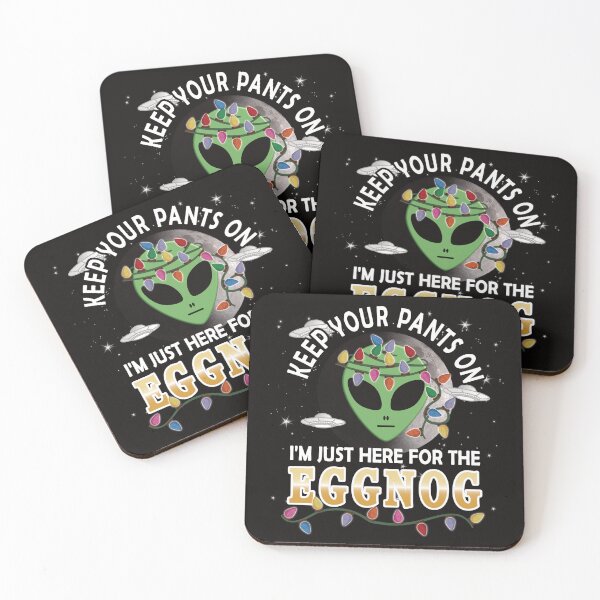 Item preview, Funny Holiday Alien - Just Here For The Eggnog designed and sold by NoBonesLife.