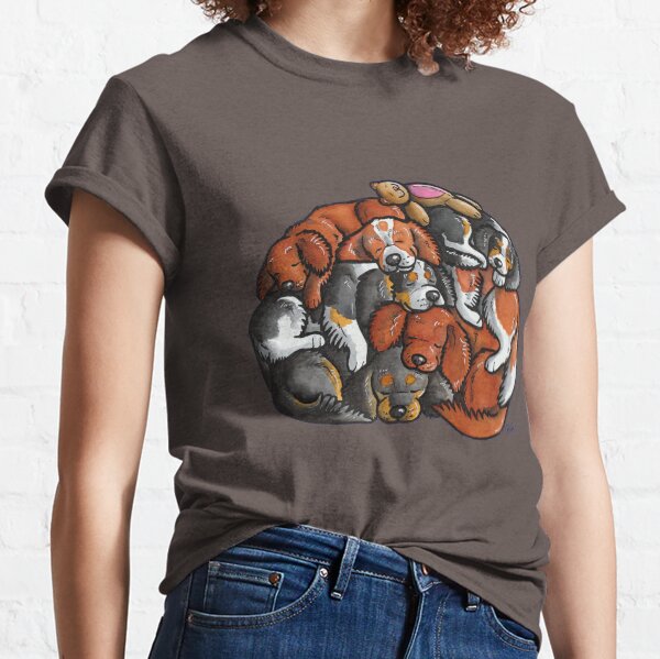 Sleeping pile of Cavalier King Charles Spaniels Classic T-Shirt