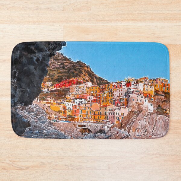 Item preview, Beautiful View Manarola Cinque Terre Northern Italy, Manarola Cinque Terre Painting Art, Architecture Manarola Cinque Terre Aesthetic Wallpaper, Cinque Terre Italy Manarola Cityscape Village  designed and sold by Trendymotion.