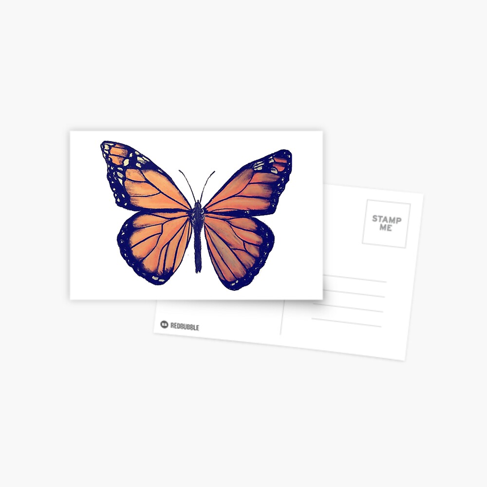 Carte De Vœux Dessin Papillon Monarque Par Cameleon974 Redbubble