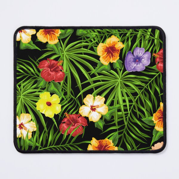 Item preview, Beautiful Exotic Jungle Palm Leaves with Vibrant Hibiscus Flowers designed and sold by DaughterofYah.