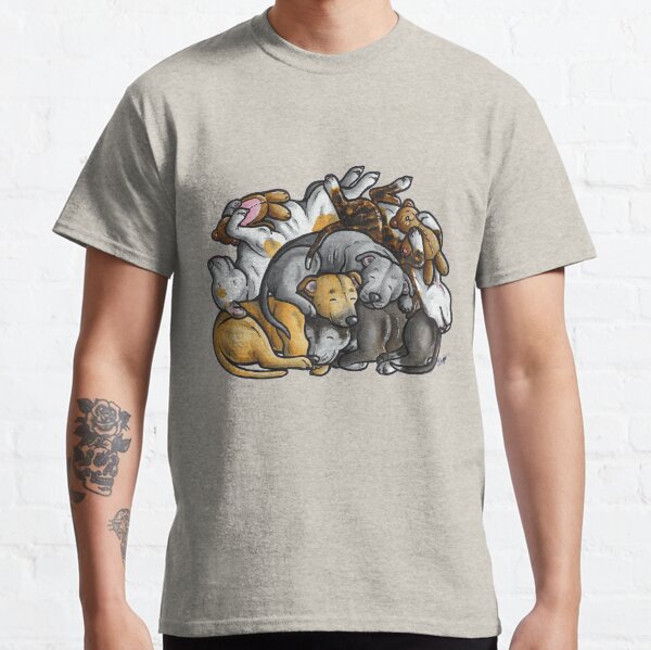 Item preview, Sleeping pile of Staffordshire Bull Terriers designed and sold by animalartbyjess.