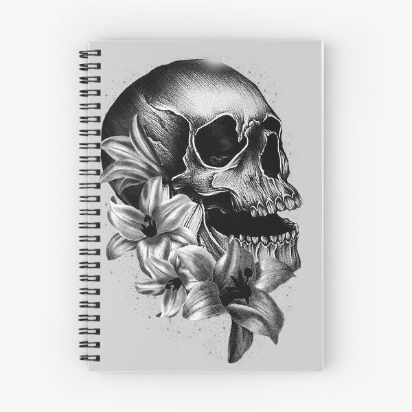 Item preview,  Metallic Skull and Flowers designed and sold by Gothic Fantasy.