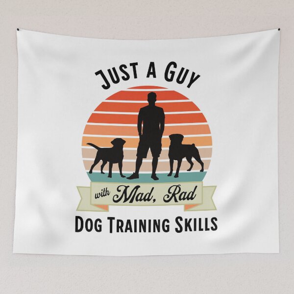 Item preview, Mad Rad Dog Training Skills | Retro Dog Trainer Design with Lab, Rottweiler and Vintage Sunset designed and sold by arlutai.