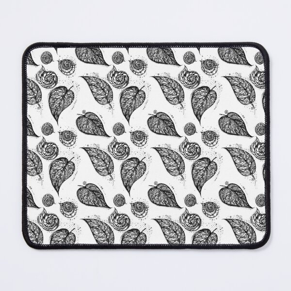 Item preview, Winter leaf Black and White designed and sold by MandalaFlowerArt.