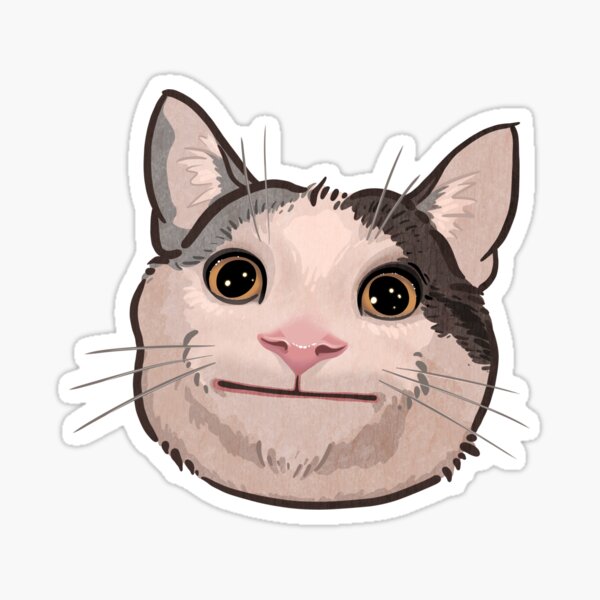 Funny Meme Cat Face Cartoon Style Stock Illustration 2219351087