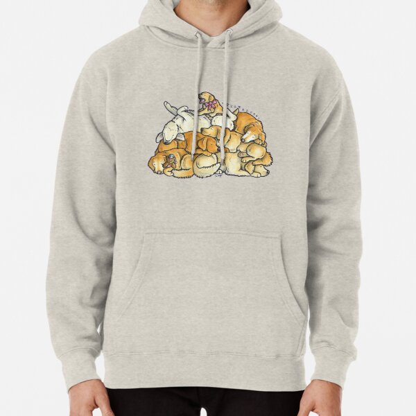 Sleeping pile of Golden Retriever dogs Pullover Hoodie