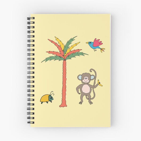 Item preview, Monkey and banana with tropical bird, beetle and palm tree - kids décor and stickers designed and sold by FrancesPoff.