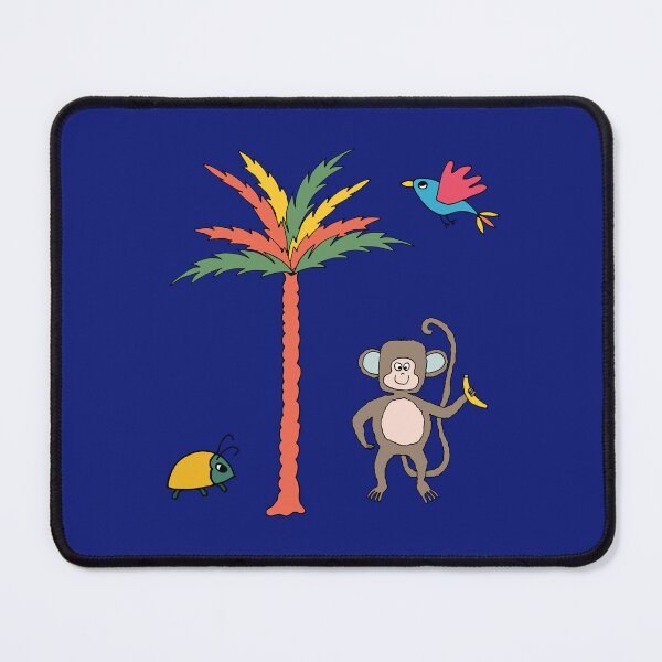 Item preview, Monkey and banana with tropical bird, beetle and palm tree - kids décor and stickers designed and sold by FrancesPoff.