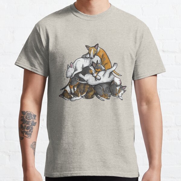 Item preview, Sleeping Pile of Bull Terriers designed and sold by animalartbyjess.
