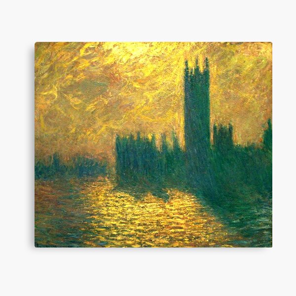 Parlamentsgebäude, Big Ben, London, England, Claude Monet. Leinwanddruck