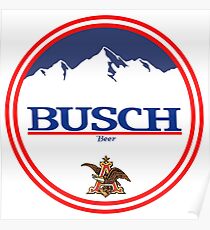 Buschlicht, Buschlicht, Busch, Bier, Getränk, Berg, Kneipe, Logo, Symbol. Poster
