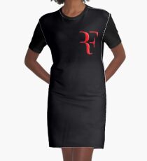 rf, roger federer, roger, federer, tennis, wimbledon, gras, turnier, ball, legende, sport, australien, nadal, netz, cool, logo, perfekt. T-Shirt Kleid