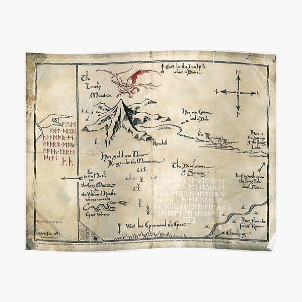 Map of Middle Earth Poster